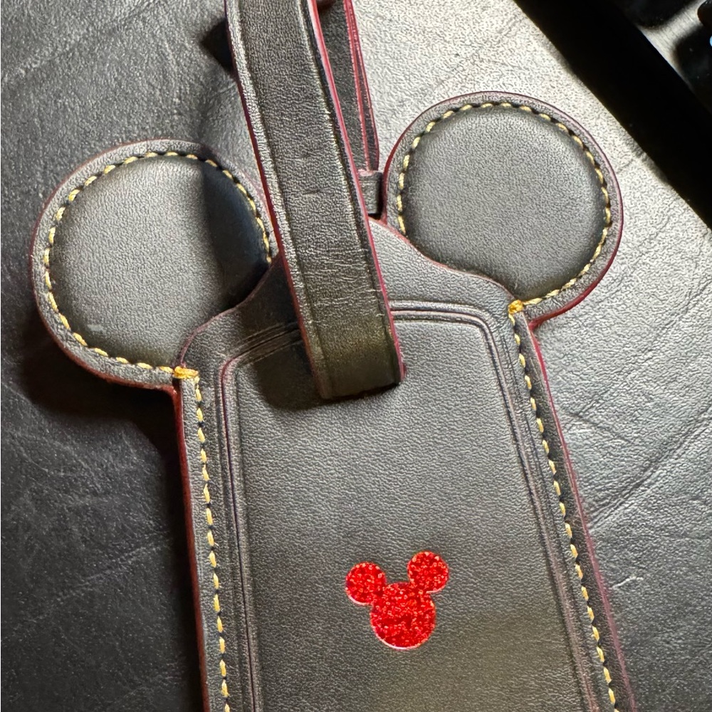 Coach Black and Red Mickey Mouse Luggage Tag
